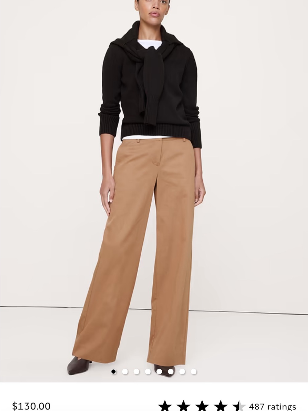 Banana Republic Everyday Wide-Leg Pants in Camel Brown/ khaki